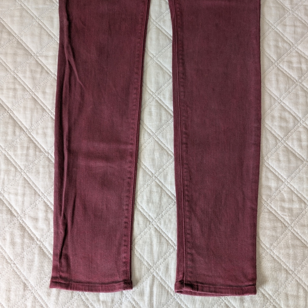 Hudson Nico Cabernet Red Coated Skinny Jeans Mid-Rise Y2K 2010s Size 6/28 - Picture 14 of 16